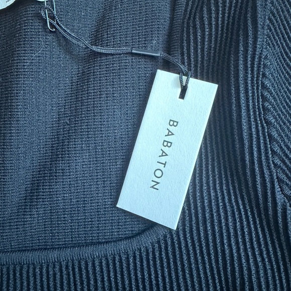 Babaton Square Neck Black Ribbed Shirt NWT - Picture 4 of 5